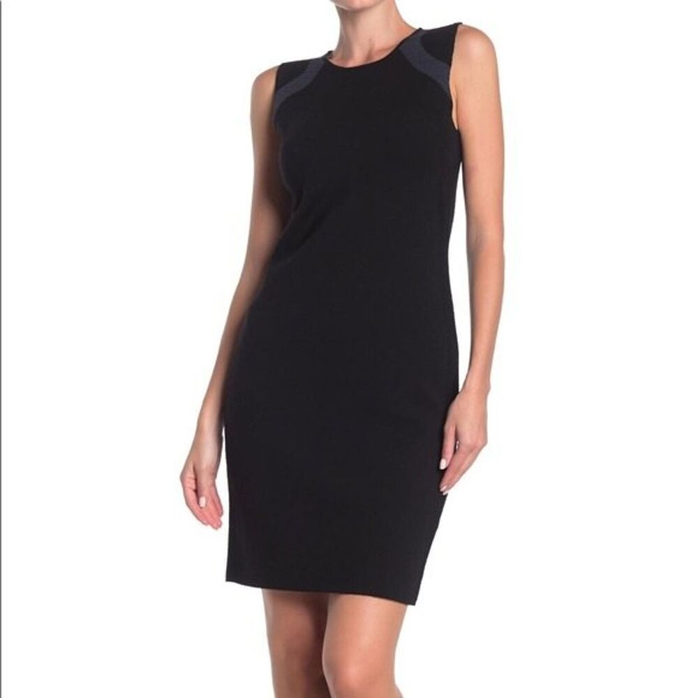 NWT Vince black blue Colorblock Sleeveless Sweater dress S